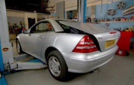 Mercedes at SS Motors In Weybridge Surrey car in workshop image 3